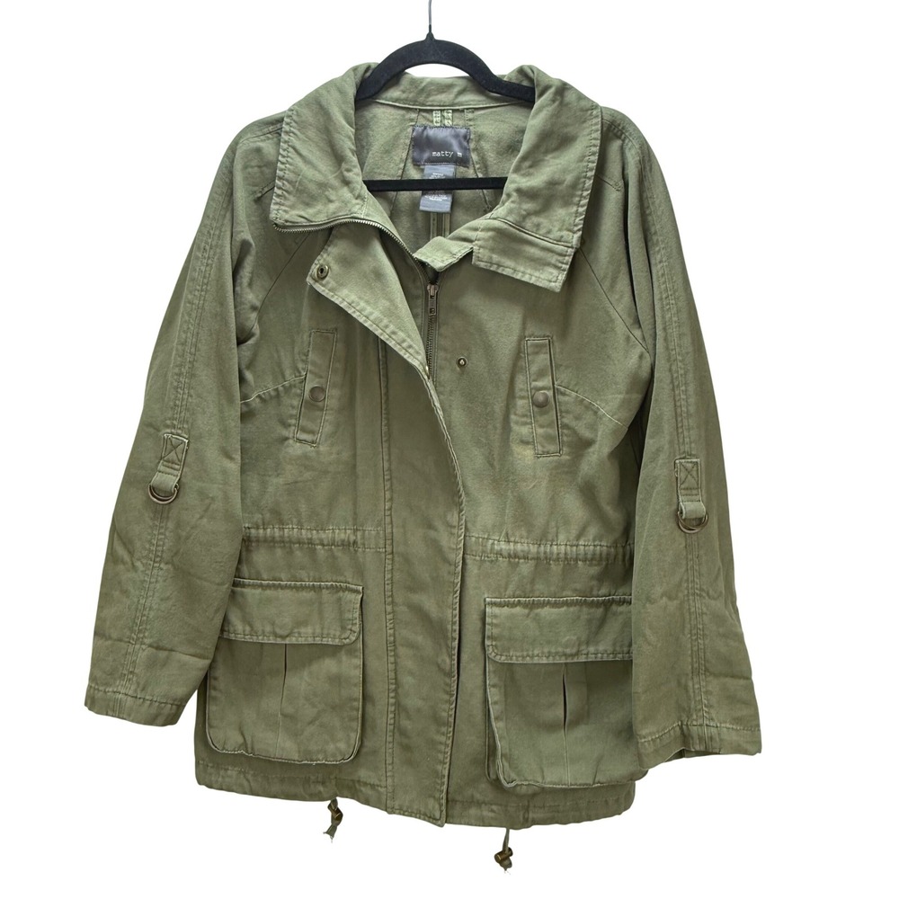 Matty M Utility Field Jacket‎ Small Olive Green Cotton Military Cargo Chore Gorp